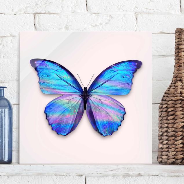 Glasschilderijen Holographic Butterfly