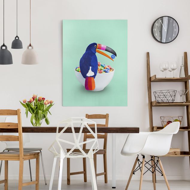 Canvas schilderijen Breakfast With Toucan
