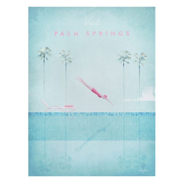 Canvas schilderijen Travel Poster - Palm Springs