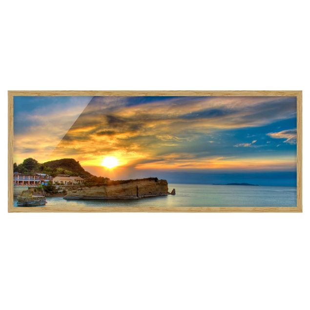 Ingelijste posters Sunset Over Corfu