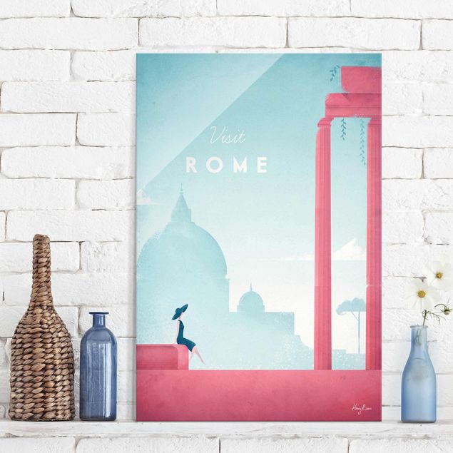 Glas Magnettafel Travel Poster - Rome
