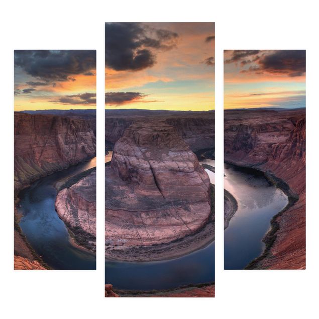 Canvas schilderijen - 3-delig Colorado River Glen Canyon