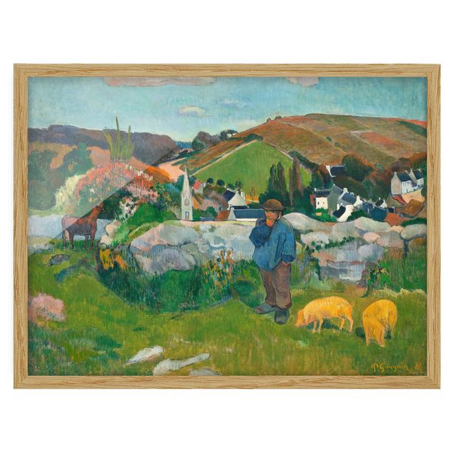 Ingelijste posters Paul Gauguin - The Swineherd