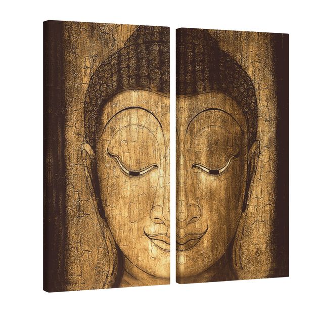 Canvas schilderijen - 2-delig  Smiling Buddha
