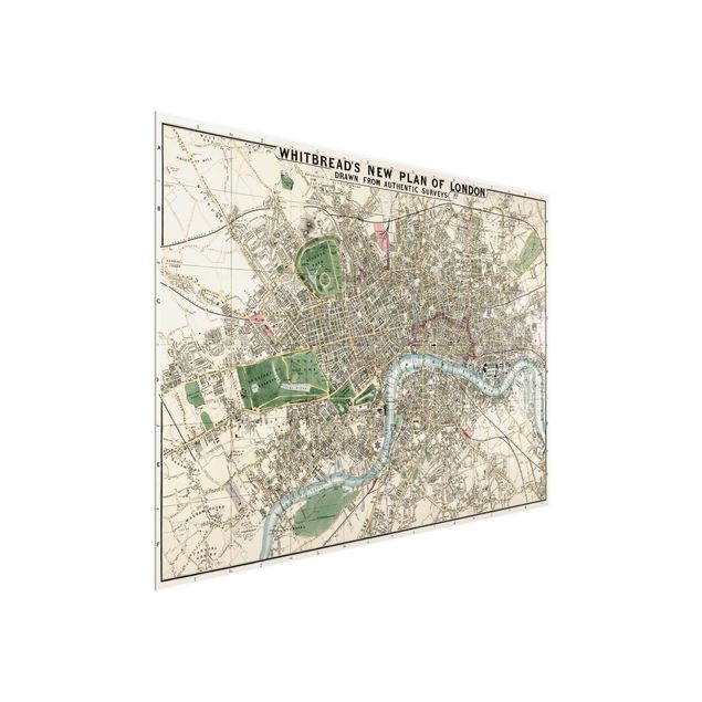 Glasschilderijen Vintage Map London