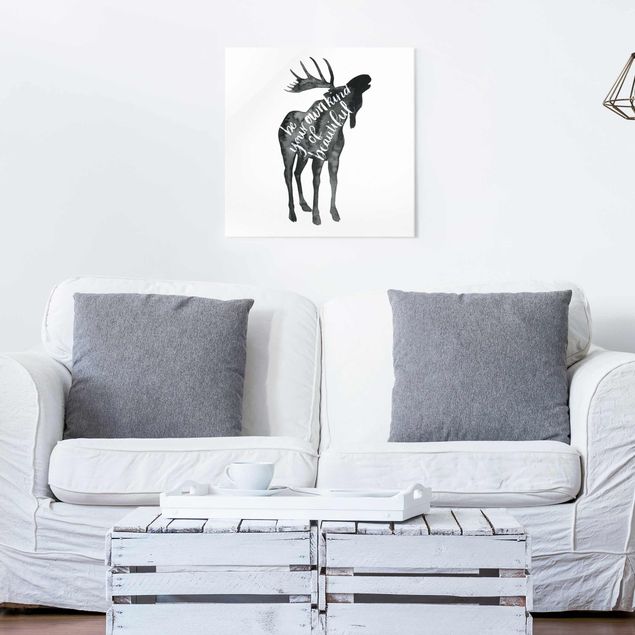 Glasschilderijen Animals With Wisdom - Elk