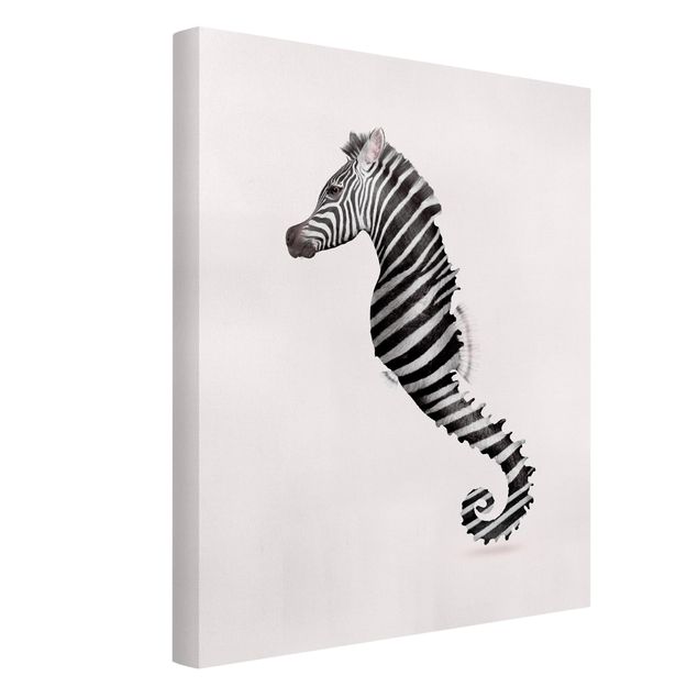 Canvas schilderijen Seahorse With Zebra Stripes