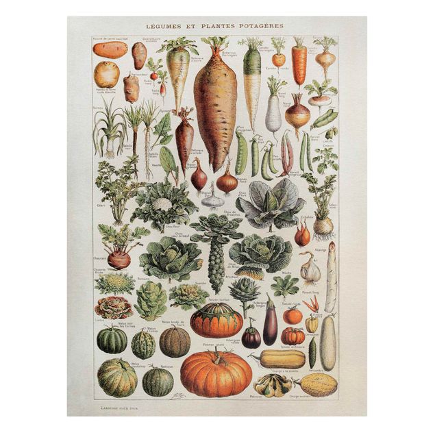 Canvas schilderijen Vintage Board Vegetables