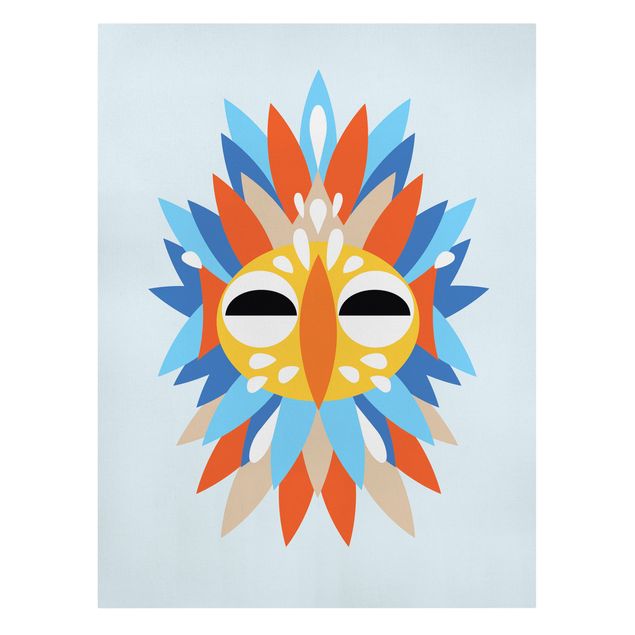 Canvas schilderijen Collage Ethnic Mask - Parrot