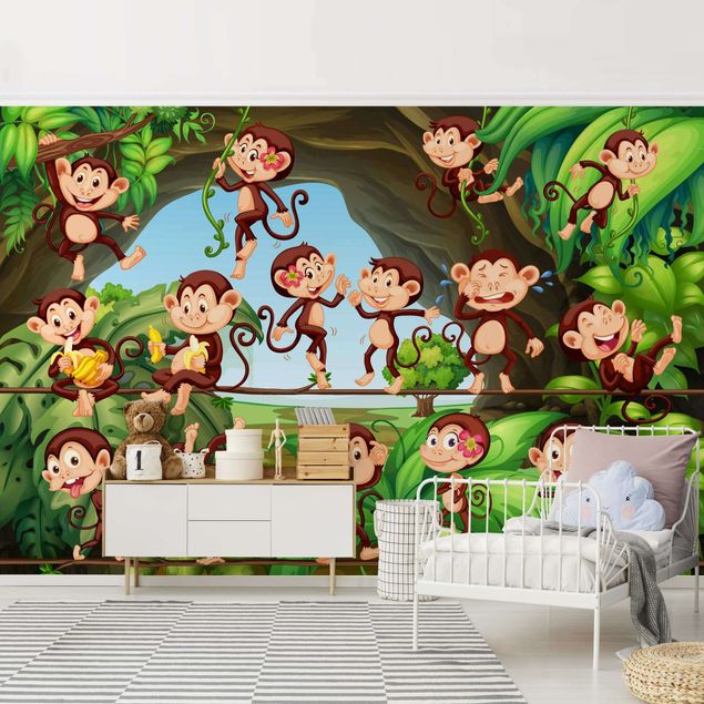 Fotobehang Jungle Monkeys