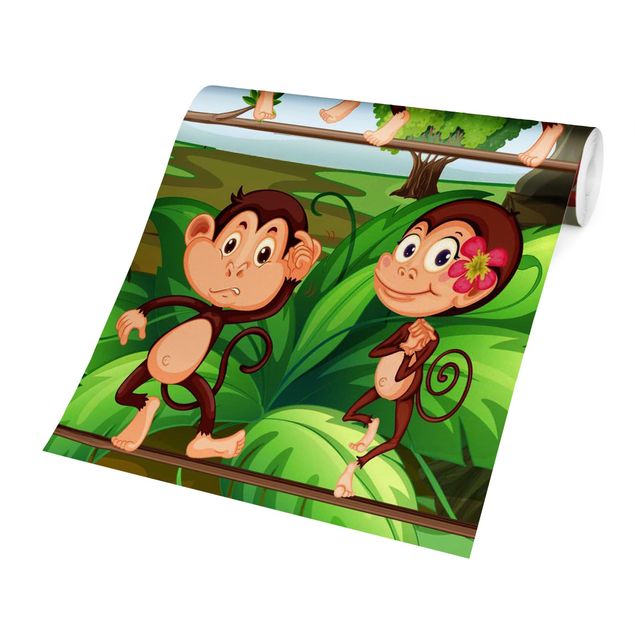 Fotobehang Jungle Monkeys