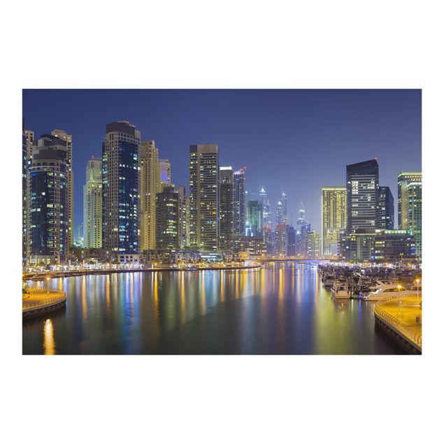 Fotobehang Dubai Night Skyline