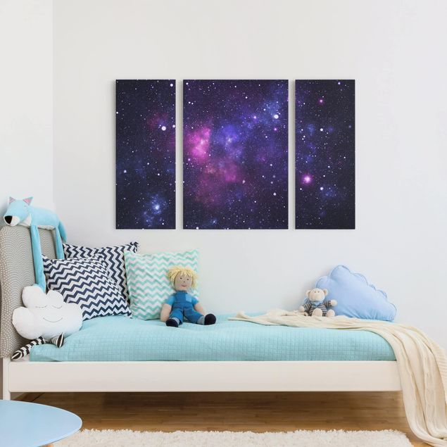 Canvas schilderijen - 3-delig Galaxy