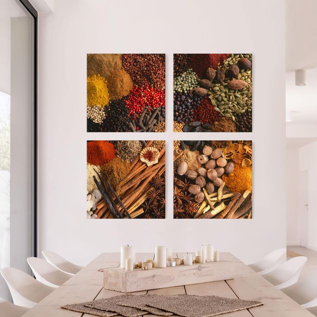 Canvas schilderijen - 4-delig Exotic Spices