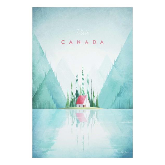 Glasschilderijen Travel Poster - Canada