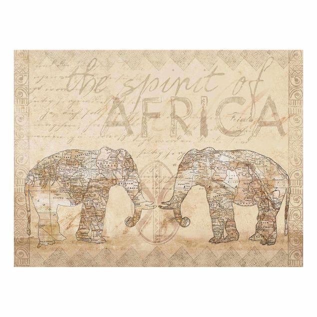 Glasschilderijen Vintage Collage - Spirit Of Africa