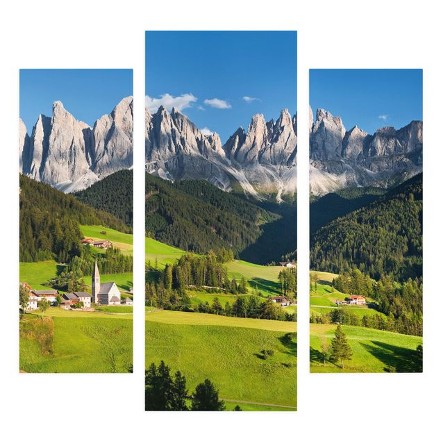 Canvas schilderijen - 3-delig Odle In South Tyrol