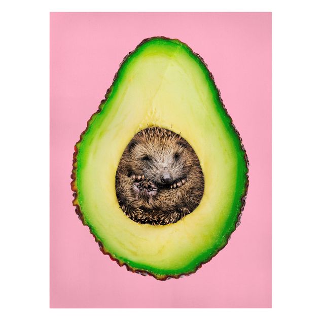 Canvas schilderijen Avocado With Hedgehog