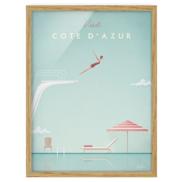 Ingelijste posters Travel Poster - Côte D'Azur
