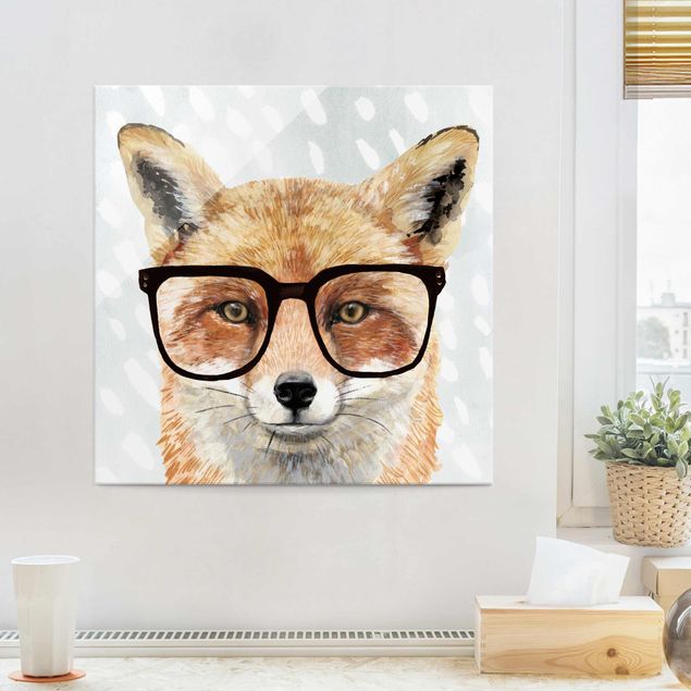Glas Magnettafel Animals With Glasses - Fox