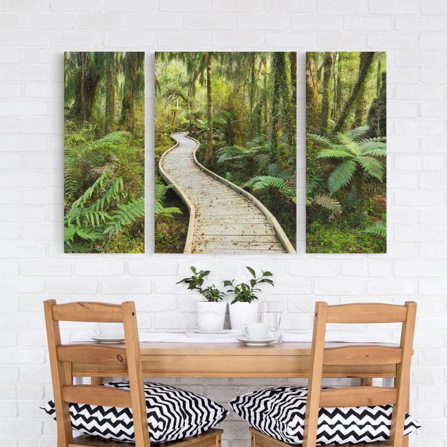Canvas schilderijen - 3-delig Path In The Jungle