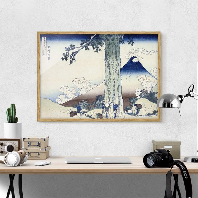 Ingelijste posters Katsushika Hokusai - Mishima Pass In Kai Province