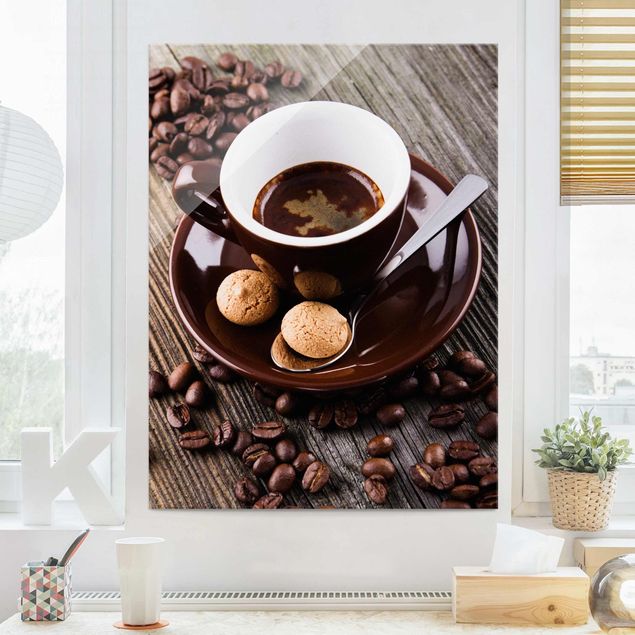 Magnettafel Glas Coffee Mugs With Coffee Beans