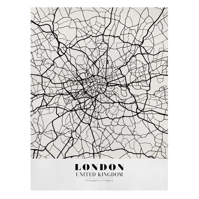 Canvas schilderijen London City Map - Classic