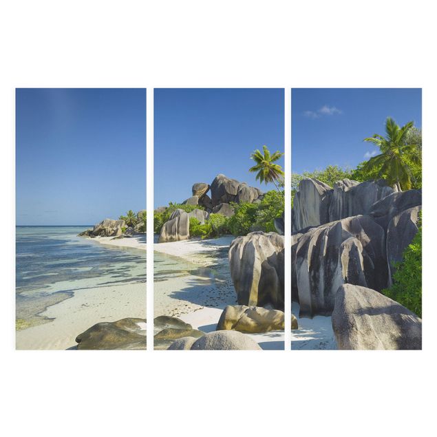 Canvas schilderijen - 3-delig Dream Beach Seychelles