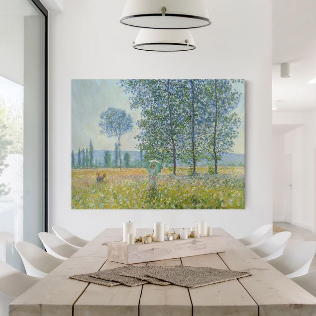 Canvas schilderijen Claude Monet - Fields In Spring