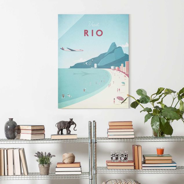 Glasschilderijen Travel Poster - Rio De Janeiro