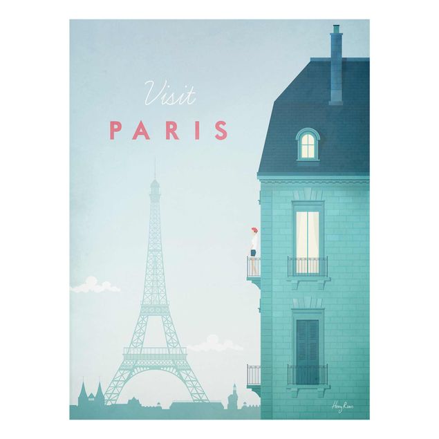 Glasschilderijen Travel Poster - Paris