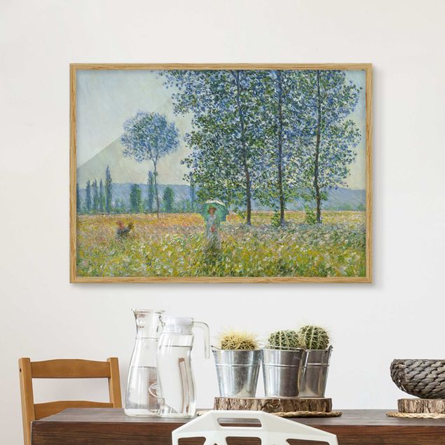 Ingelijste posters Claude Monet - Fields In Spring