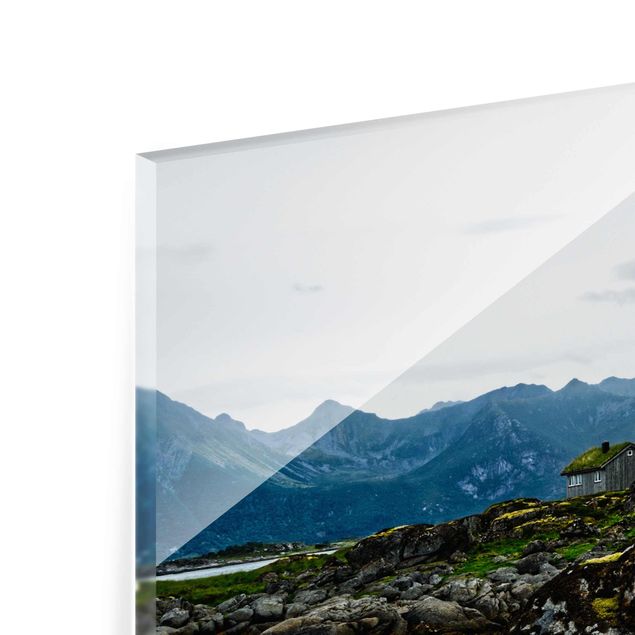 Glasschilderijen Desolate Hut In Norway