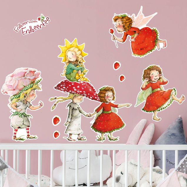 Muurstickers fee Strawberrings Strawberry Faire - Strawberats, Ida and Eleni Sticker Set