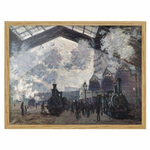 Ingelijste posters Claude Monet - Gare Saint Lazare