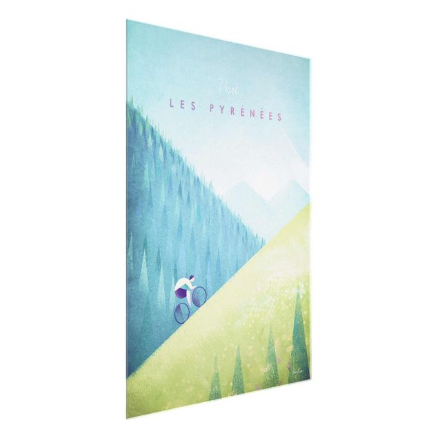 Glasschilderijen Travel Poster - The Pyrenees