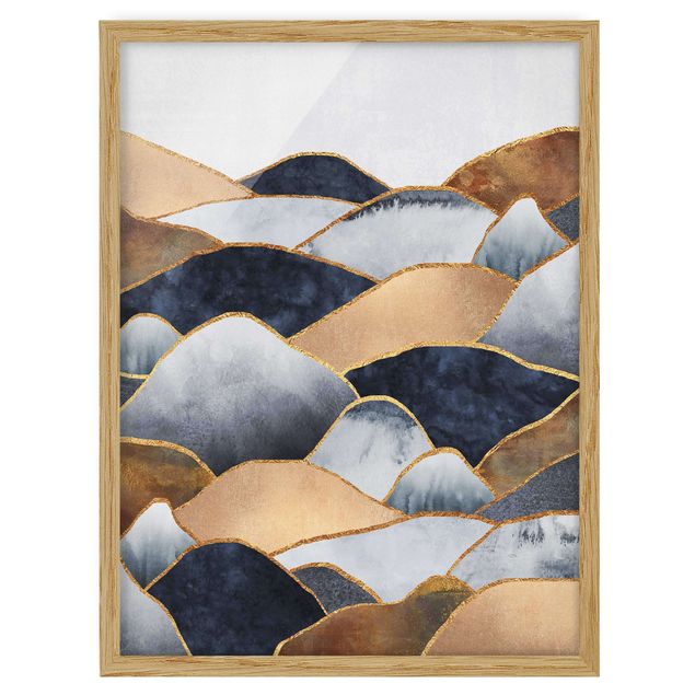 Ingelijste posters Golden Mountains Watercolour