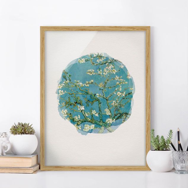 Ingelijste posters WaterColours - Vincent Van Gogh - Almond Blossom