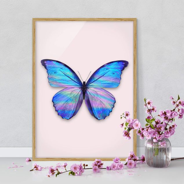 Ingelijste posters Holographic Butterfly