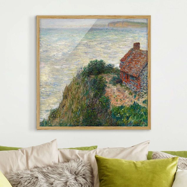 Ingelijste posters Claude Monet - Fisherman's house at Petit Ailly