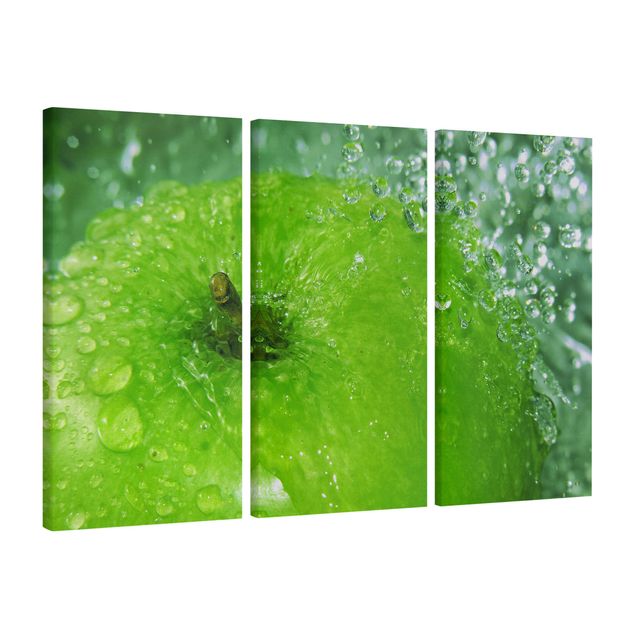 Canvas schilderijen - 3-delig Green Apple