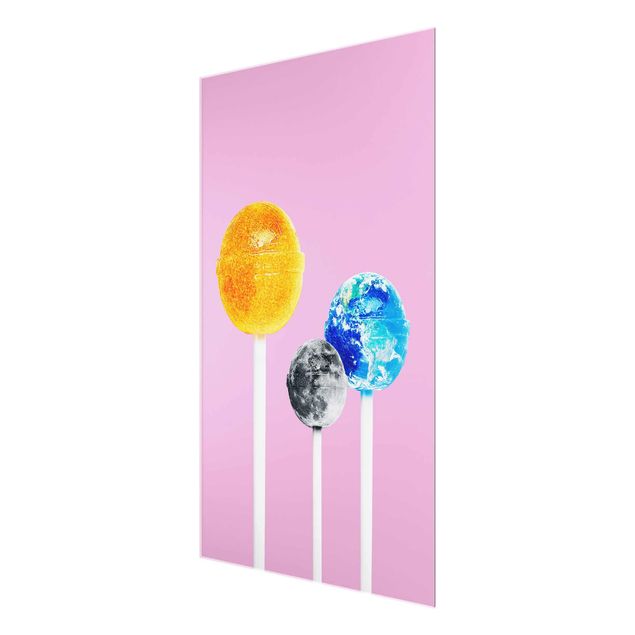 Glasschilderijen Lollipops With Planets