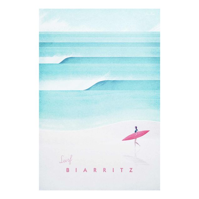 Glasschilderijen Travel Poster - Biarritz