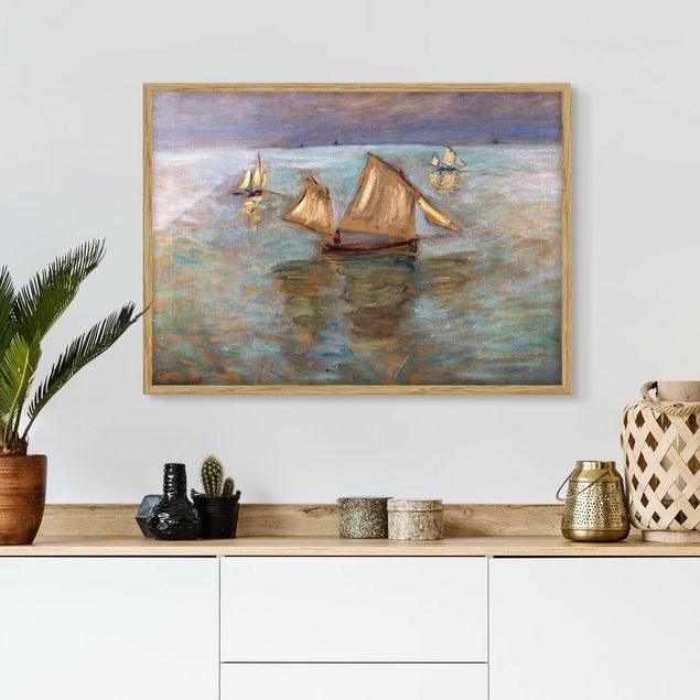 Ingelijste posters Claude Monet - Fishing Boats Near Pourville