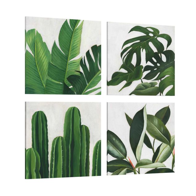 Canvas schilderijen - 4-delig Favorite Plants Tropical Set I