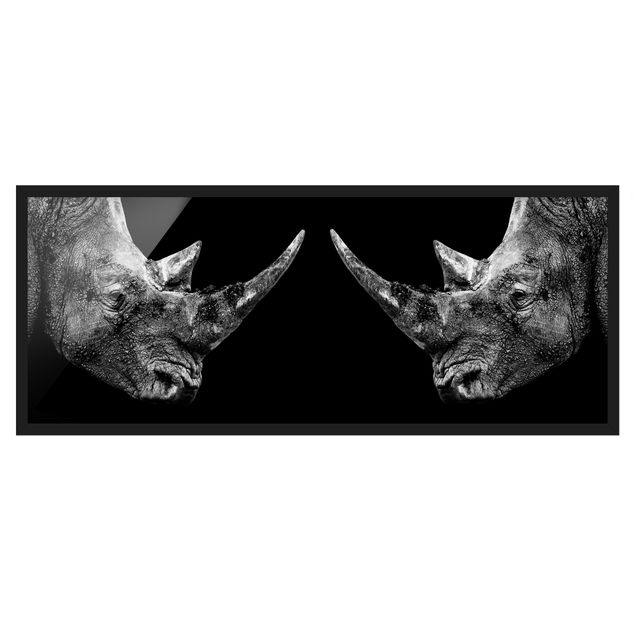 Ingelijste posters Rhino Duel