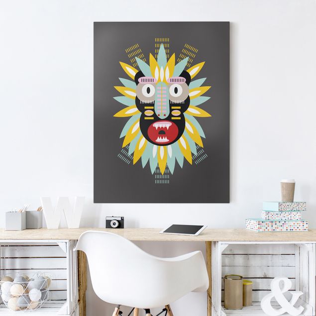 Canvas schilderijen Collage Ethnic Mask - King Kong