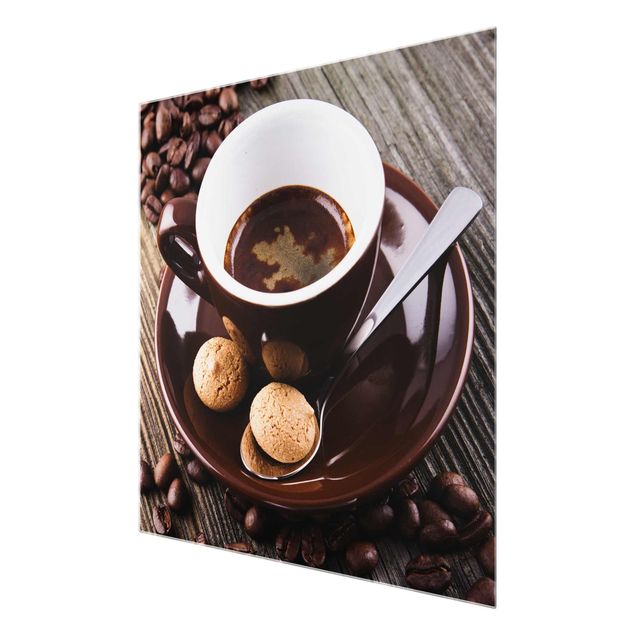 Glasschilderijen Coffee Mugs With Coffee Beans