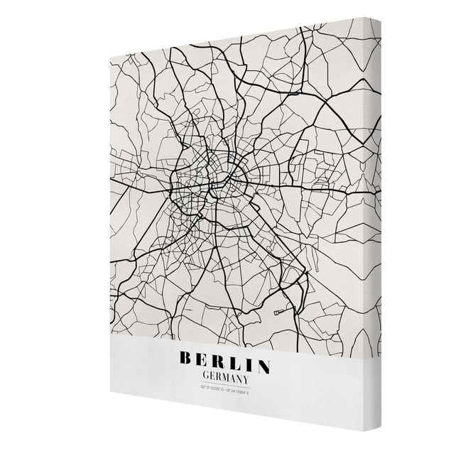 Canvas schilderijen Berlin City Map - Classic